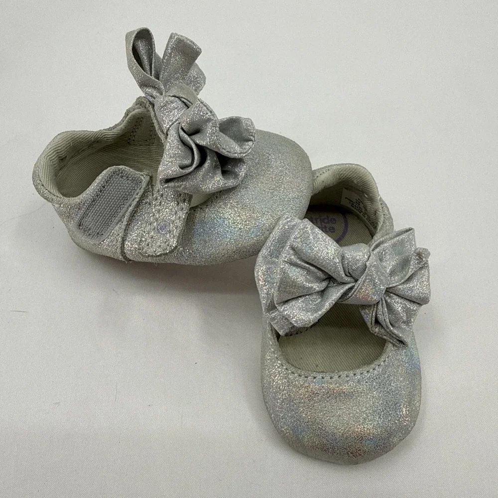 Wonder Nation Sandals & Stride Rite Silver Glitter Ballet Slippers  Both Size 2